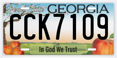 GA license plate CCK7109
