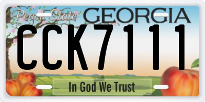 GA license plate CCK7111