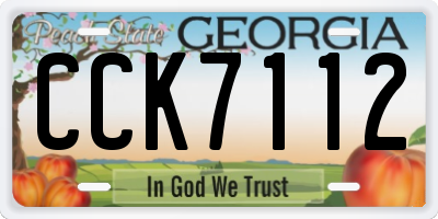GA license plate CCK7112