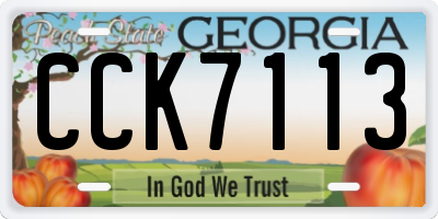 GA license plate CCK7113