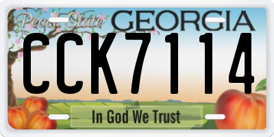 GA license plate CCK7114