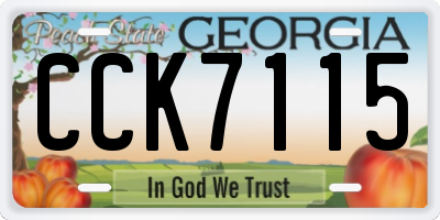 GA license plate CCK7115