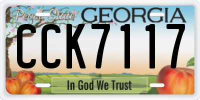 GA license plate CCK7117