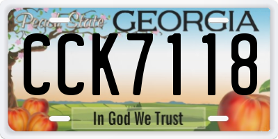 GA license plate CCK7118
