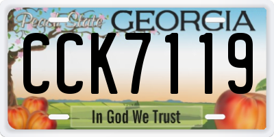 GA license plate CCK7119