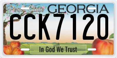 GA license plate CCK7120