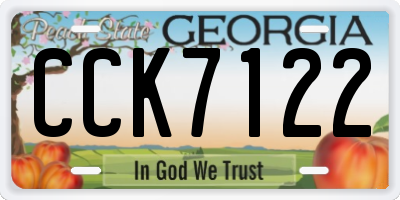 GA license plate CCK7122