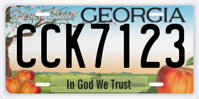 GA license plate CCK7123