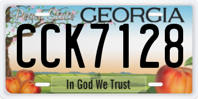 GA license plate CCK7128