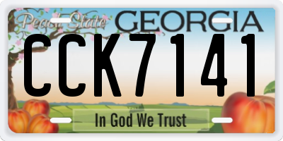 GA license plate CCK7141