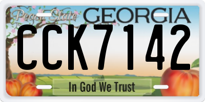 GA license plate CCK7142