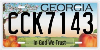 GA license plate CCK7143