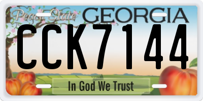 GA license plate CCK7144