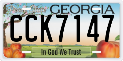 GA license plate CCK7147