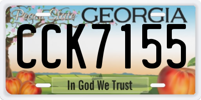 GA license plate CCK7155