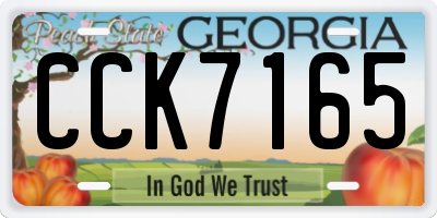 GA license plate CCK7165