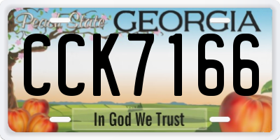 GA license plate CCK7166