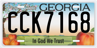 GA license plate CCK7168