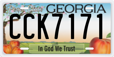 GA license plate CCK7171
