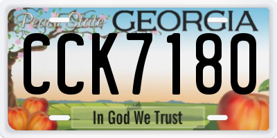 GA license plate CCK7180