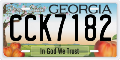 GA license plate CCK7182