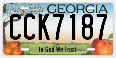GA license plate CCK7187
