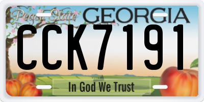 GA license plate CCK7191