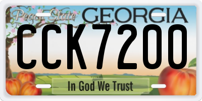 GA license plate CCK7200
