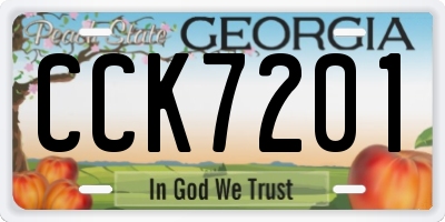 GA license plate CCK7201