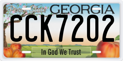 GA license plate CCK7202