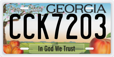 GA license plate CCK7203
