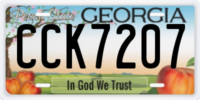 GA license plate CCK7207