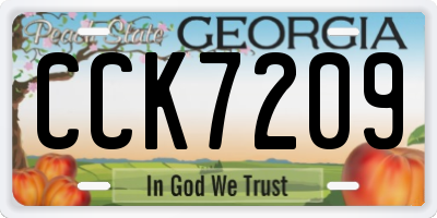 GA license plate CCK7209