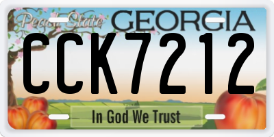 GA license plate CCK7212