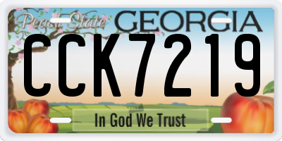 GA license plate CCK7219