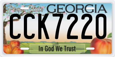 GA license plate CCK7220