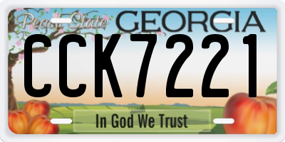 GA license plate CCK7221