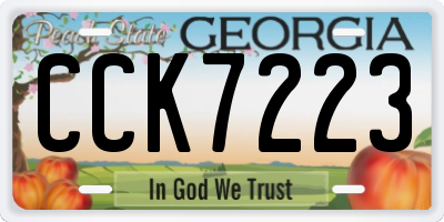 GA license plate CCK7223