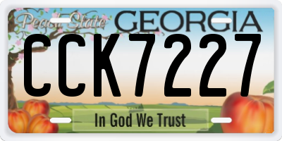 GA license plate CCK7227