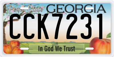 GA license plate CCK7231