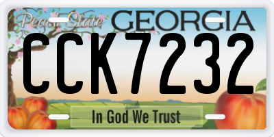 GA license plate CCK7232