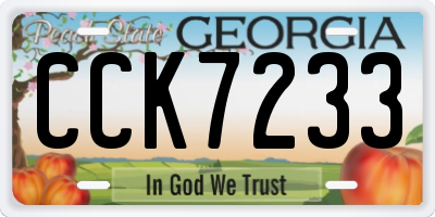 GA license plate CCK7233