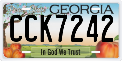 GA license plate CCK7242