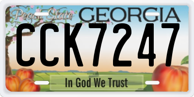GA license plate CCK7247