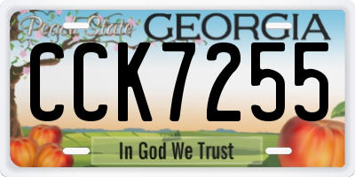 GA license plate CCK7255
