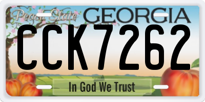 GA license plate CCK7262