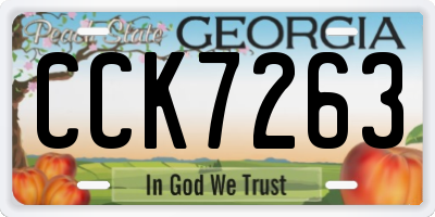 GA license plate CCK7263