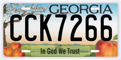 GA license plate CCK7266