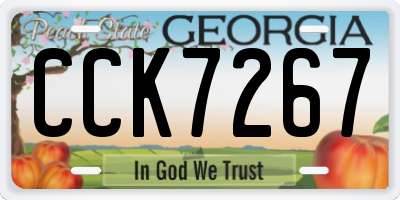 GA license plate CCK7267