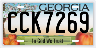 GA license plate CCK7269